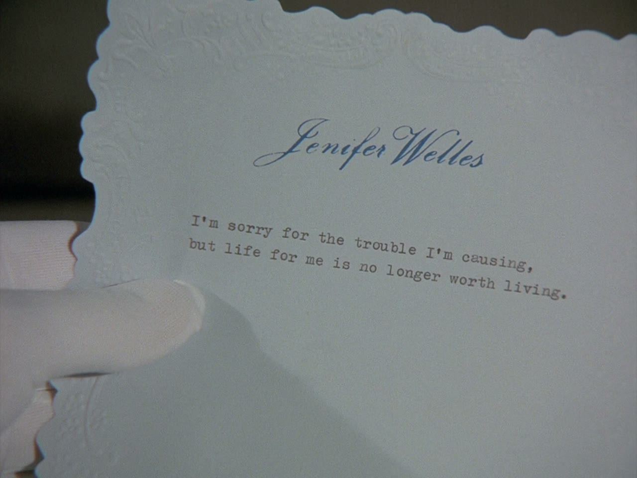 The note Jenifer Welles never wrote