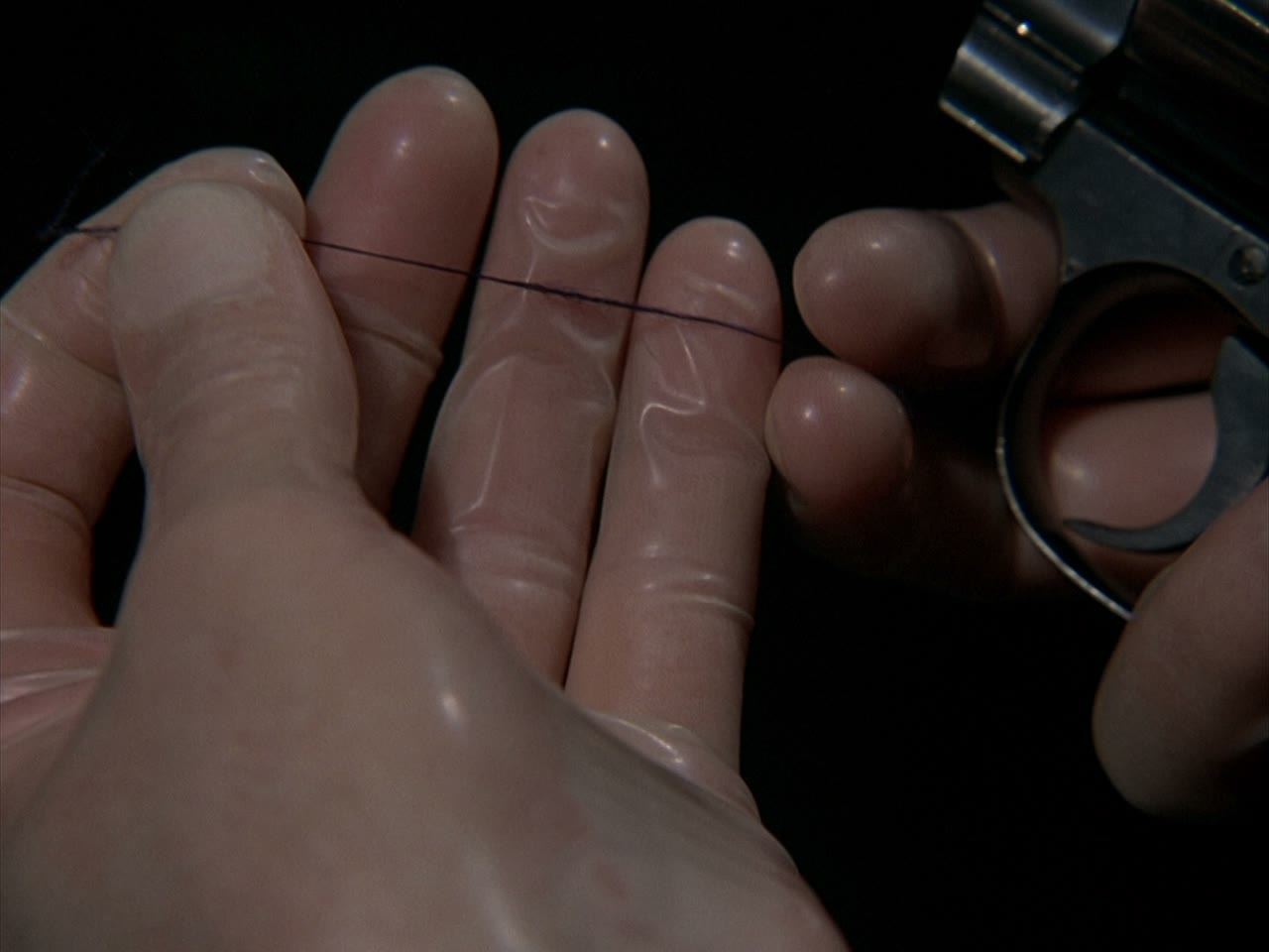 Gloves, revolver: exactly as on television