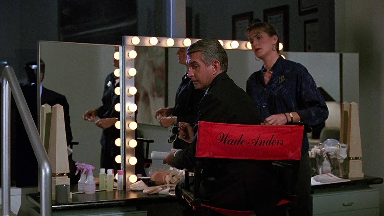 A dressing room with his name on the chair