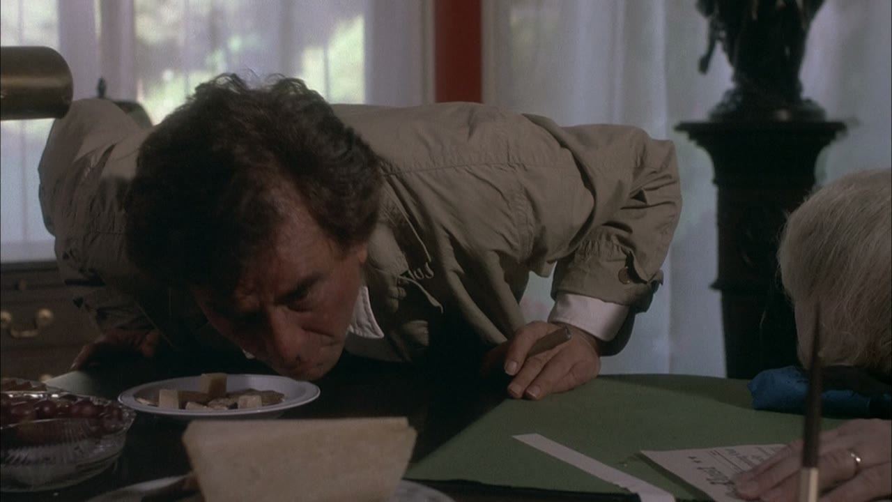 The lieutenant studies a half-eaten piece