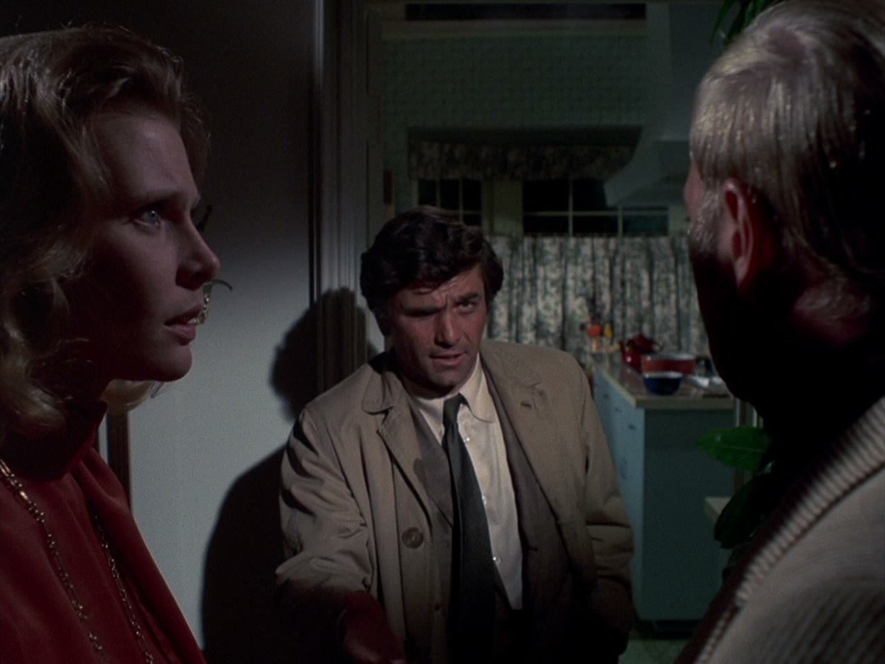 Columbo questions Joanna Ferris at her home